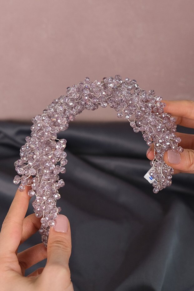 Pollux Crystal Beaded Bridal Crown Hair Accessory