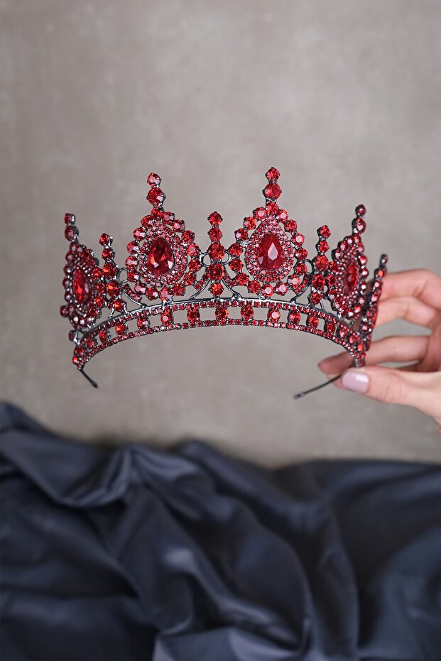 Ahu Drop Crystal Jewelled Bridal Henna Crown