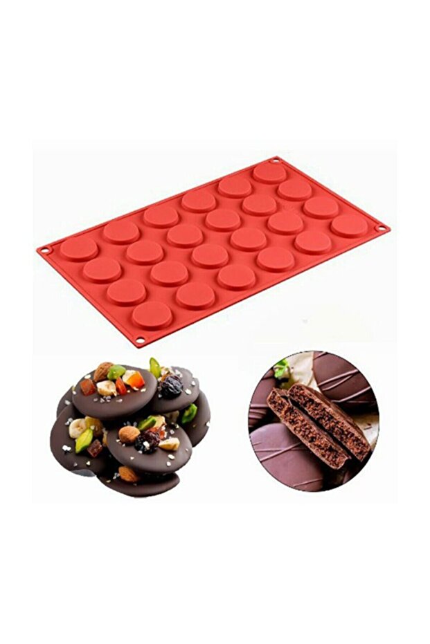Silicone Mold Round Chocolate-Cake-Cookie Mold 24 Pieces 17x29cm