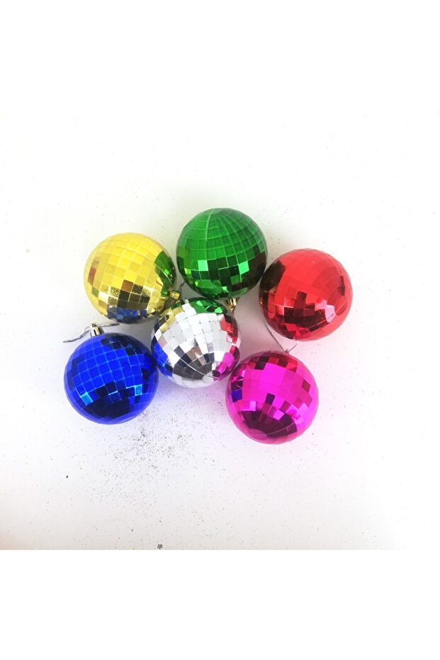 Christmas Tree Ornament Disco Balls 6 Pieces 7 cm
