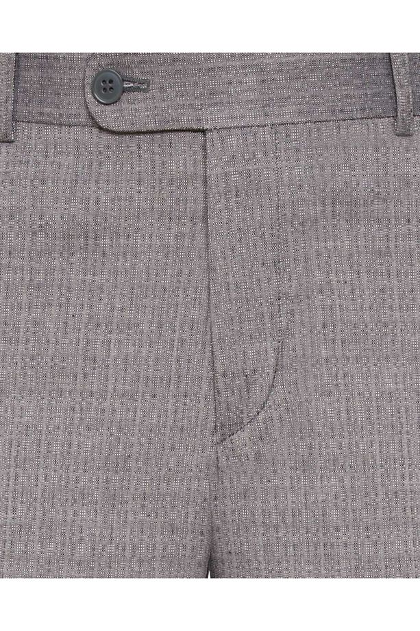 Rahat Kalıp Desenli Gri Erkek Pantolon - 2