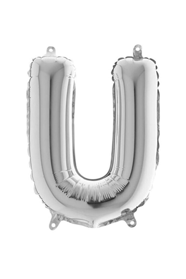 U-Shaped Foil Balloon, Silver, 100 cm, for Birthdays, Parties, Special Occasions, Surprises, and Gifts.