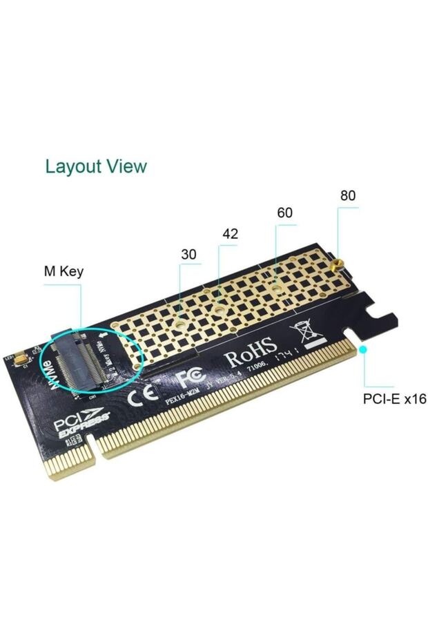 M.2 PCIE Nvme Or PCIE Ahcı Ssd To PCIE 3.0 X4 Adapter Card For Ke