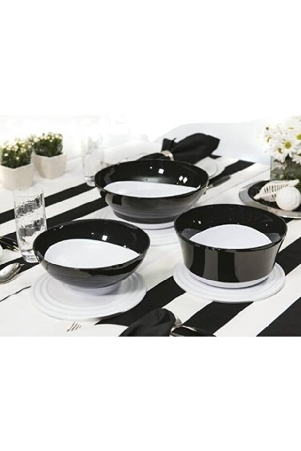 Damla Siyah Inci Servis Seti 3'lü - 1