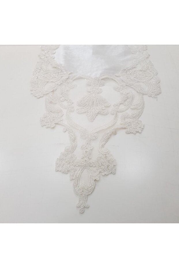 Krem Fransız Dantel Runner - 2