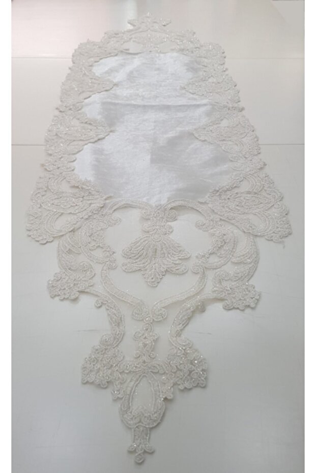 Krem Fransız Dantel Runner - 3