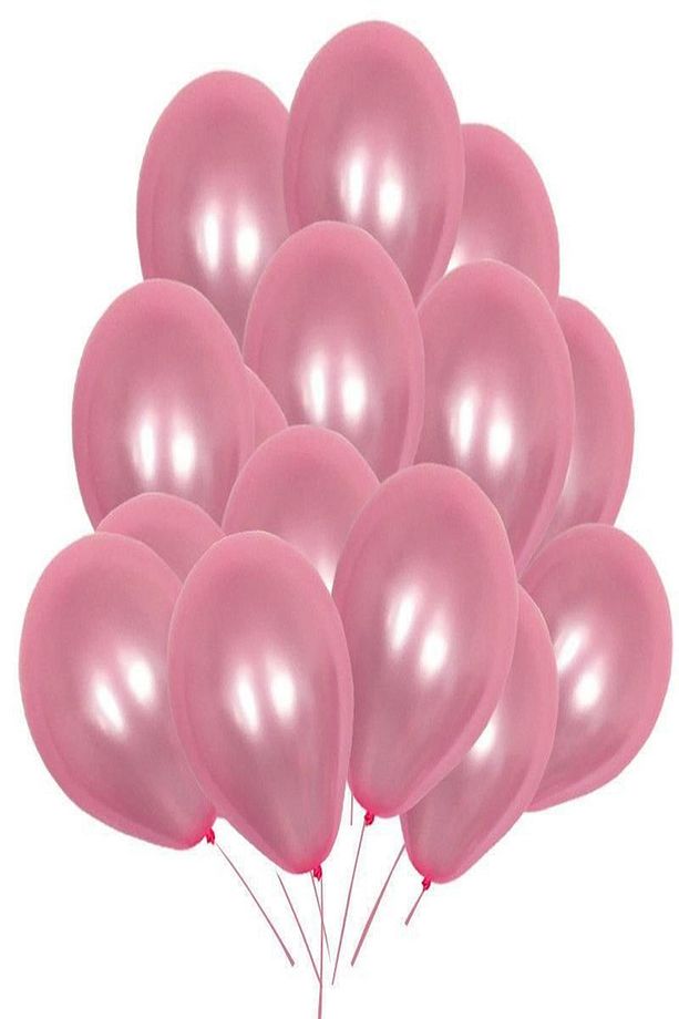 Şeker Pembe Metalik Parti Balonu 20 Adet - 1