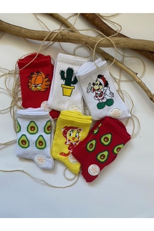 Series of 6 Patterned Perfumed College Tennis Socks Mv03018