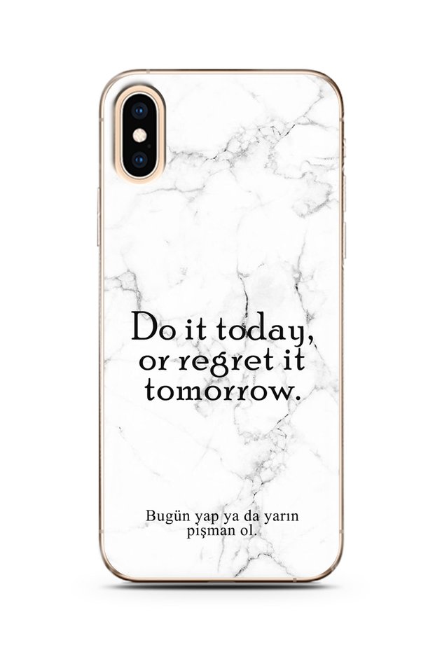 Iphone Xs Max Phone Case with White Marble Promise Design