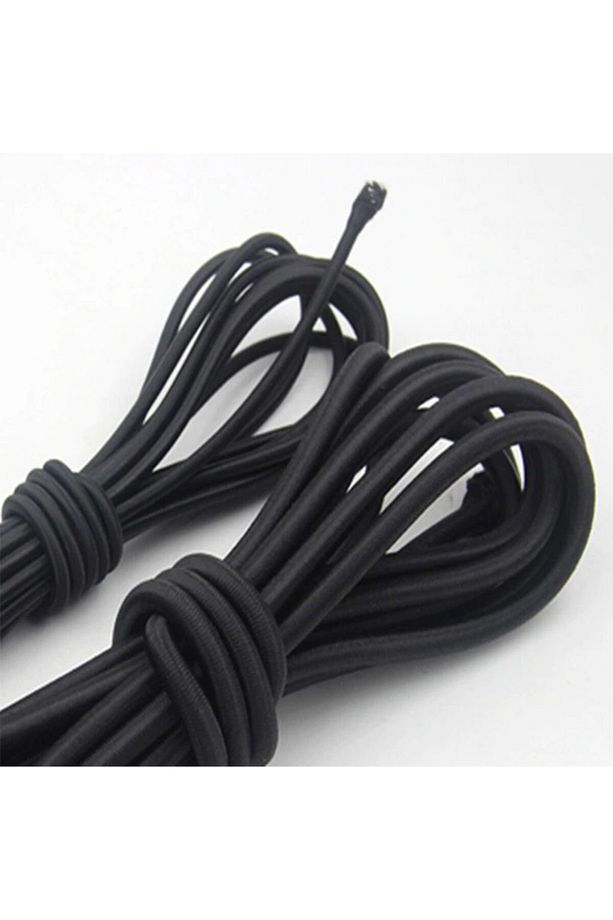 10 Mt Tek-iş Paça Lastiği Don Lastiği Bel Lastiği Yuvarlak Lastik Siyah - 1