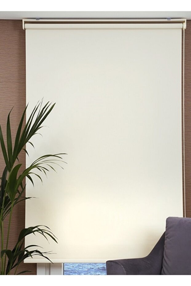 Krem Mat Keten Stor Perde - 1