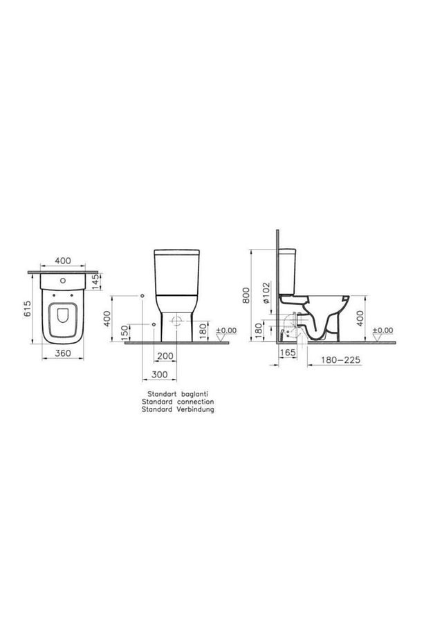 S20 Kare Klozet Takımı+soft Kapak+basmalı Iç Takım - 4