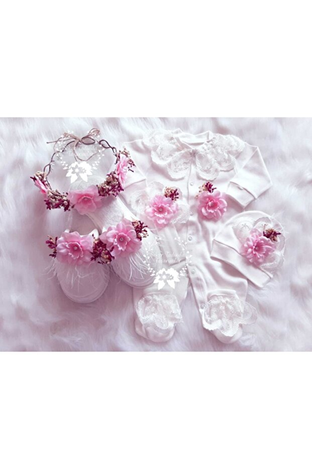 Candy Pink Detailed Mother Baby Hospital Exit Set