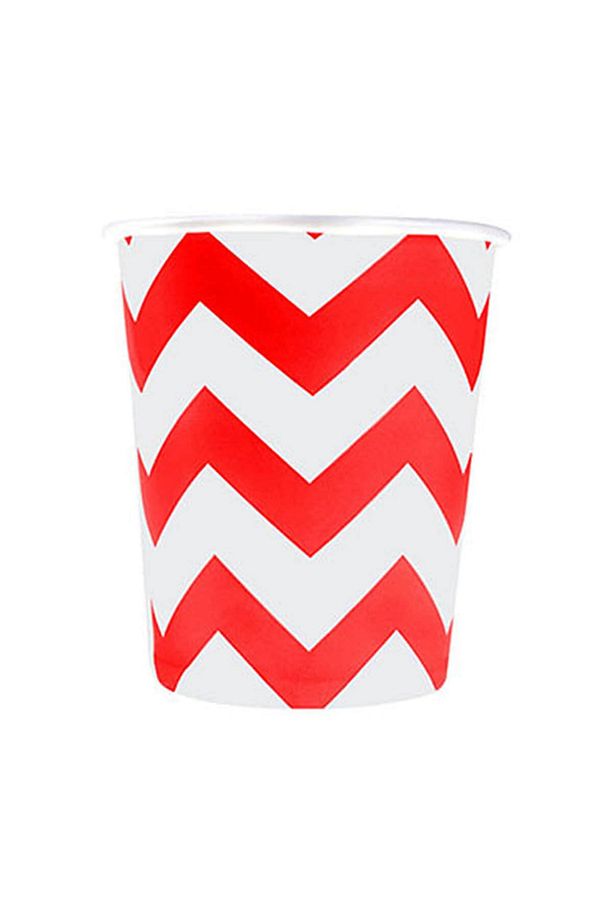 Fuşya Zigzag Karton Bardak - 1