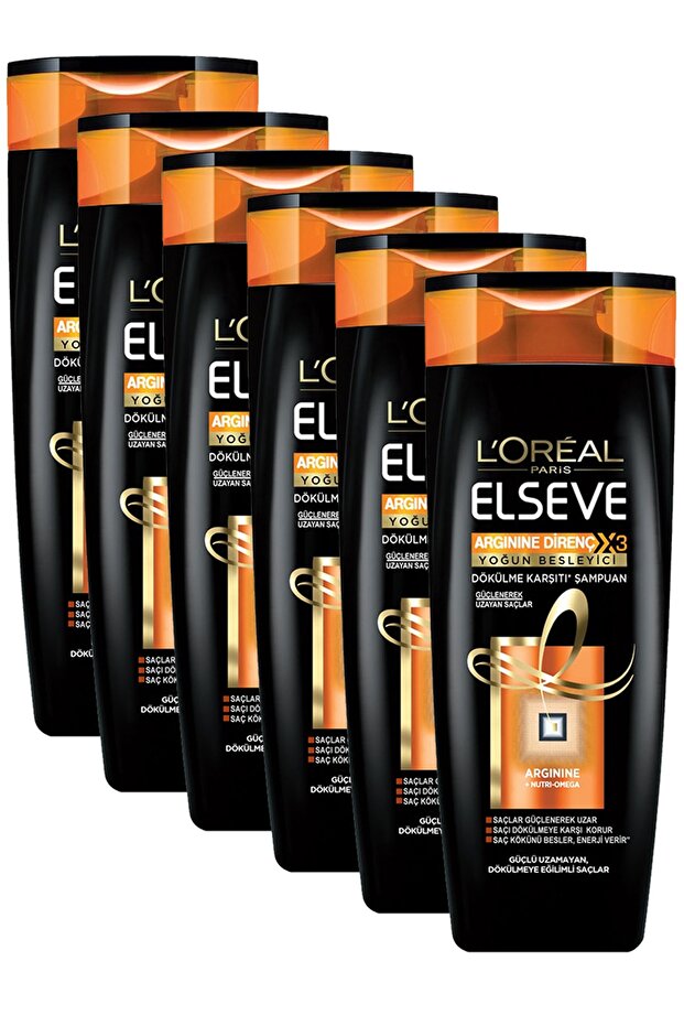 Elseve Arginine Direnç X3 Dökülme Karşıtı Şampuan 360 ml 6 Adet - 1