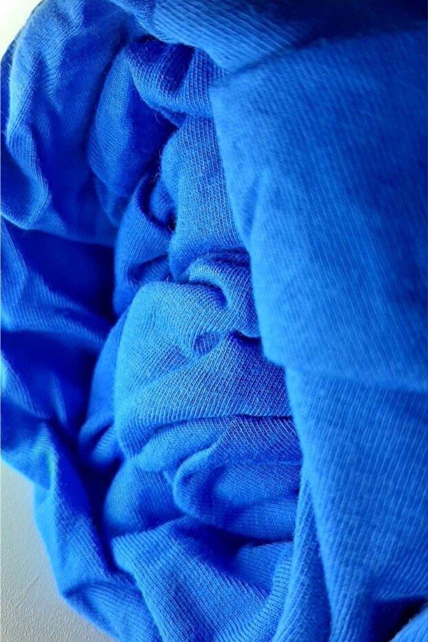 Blue Combed Cotton Double Elastic Sheet
