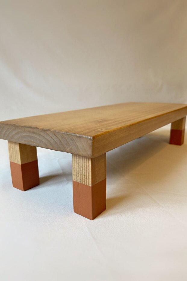 حامل عرض مستطيل بلون الجوز الخشبي - 2