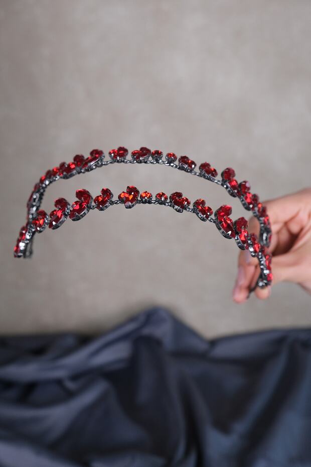 Alpha Shuttle Glass Crystal Stone Bridal Henna Crown