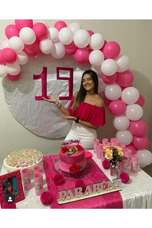 50 Pink and White Balloons Concept 2022