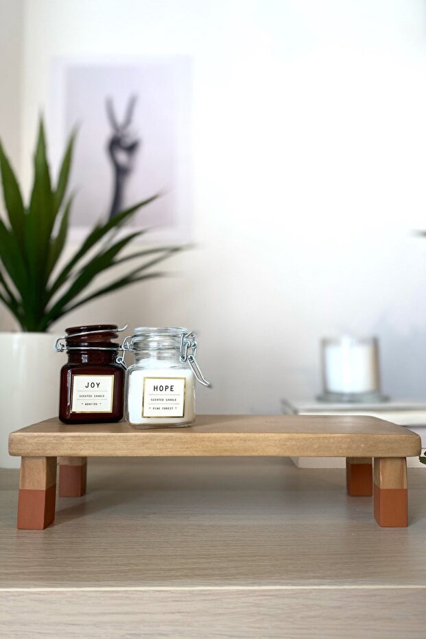 حامل عرض مستطيل بلون الجوز الخشبي - 5