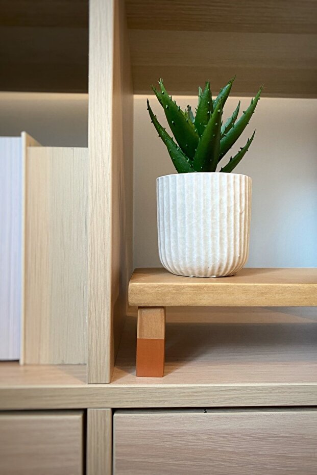 حامل عرض مستطيل بلون الجوز الخشبي - 6