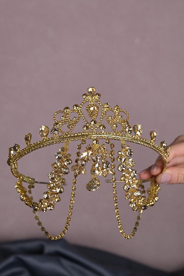 Hürrem Fringed Frontlet Bridal Henna Crown
