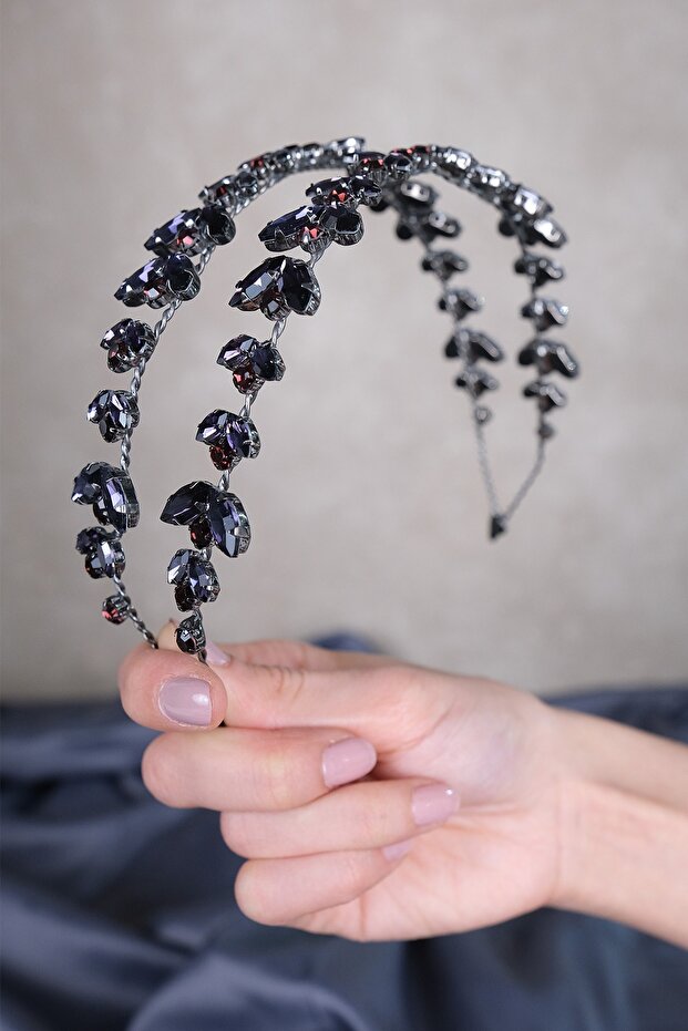 Alpha Shuttle Glass Crystal Stone Bridal Henna Crown