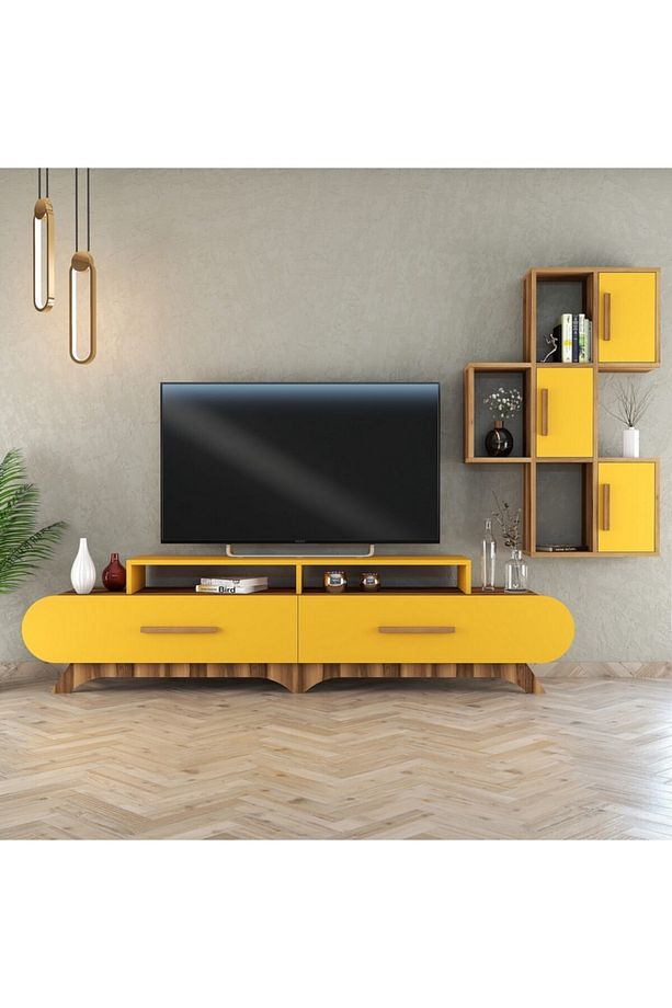 Flora Duvar Raflı Tv Ünitesi - 1