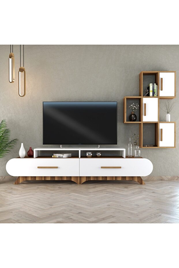 Flora Duvar Raflı Tv Ünitesi - 1
