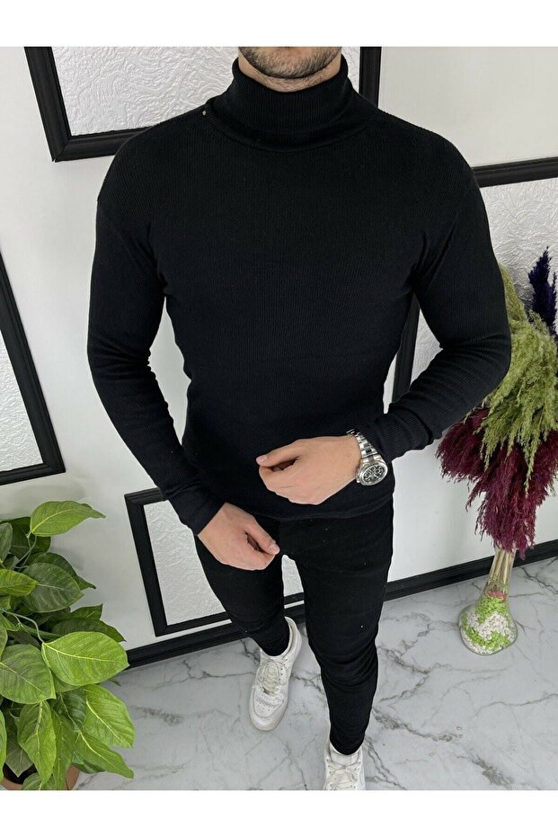 Men's Solid Color Turtleneck Turtleneck Sweater