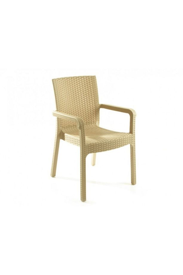 Markiz Kollu Rattan Koltuk Sandalye Bahçe 4 Adet Kahverengi - 2