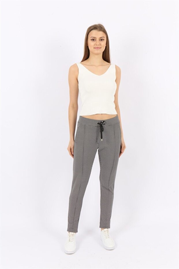 Dark Navy Blue Patterned Front Stitched Pocket Sports Trousers Bmsp/001 D.Navy