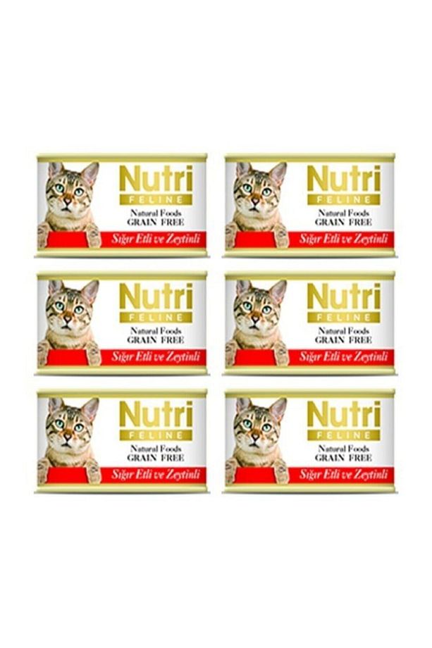 Nutrı Feline Kıyılmış Kedi Konserve Sığır Etli Ve Zeytinli 85gr 5+1 - 1