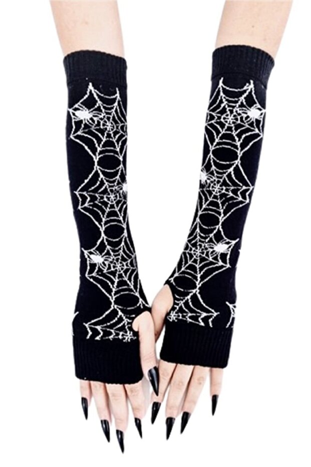 Spider Web Patterned Sleeve Socks