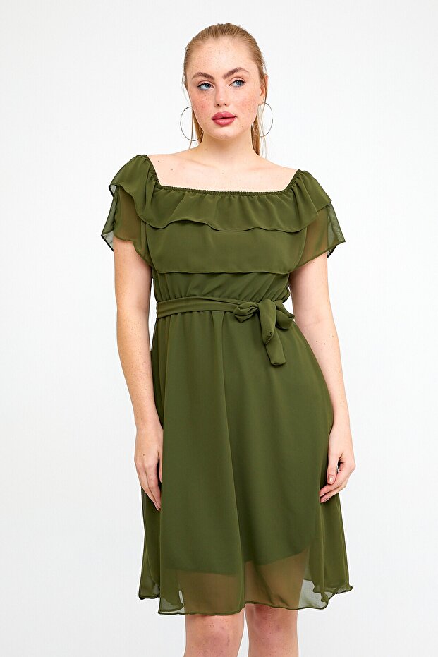 Madonna Yaka, Şifon Elbise Volanlı Ada2008-1 - 3