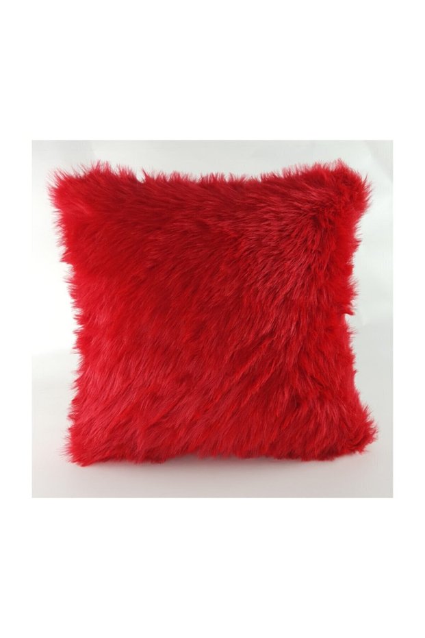 Plush Throw Pillow Cover - Red