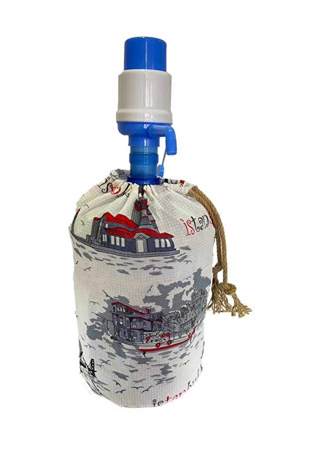 Bottle Cover Jute Drawstring Washable Cover-Istanbul