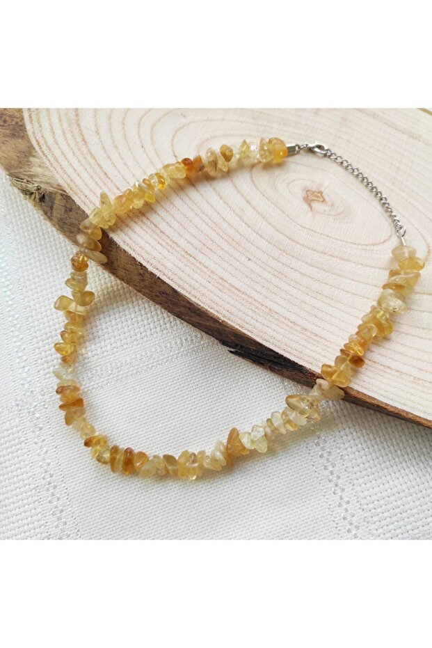 Natural Shapeless Broken Stone Citrine Stone Natural Stone Women's Necklace