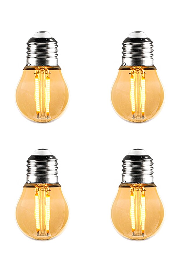 G45 Rustik Led 4 Adet Ampul Sarı Top - 2