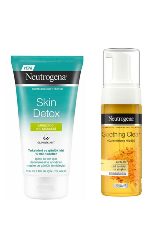 Skin Detox Purifying Clay Mask 150 Ml + Soothing Clear Face Cleansing Foam 150ml