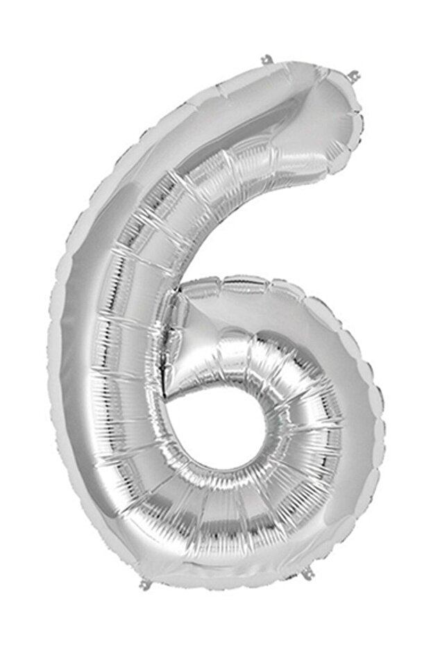 100 Cm Silver Gray Large Foil 6 Number Balloon 40inc
