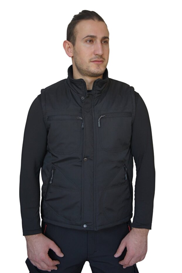 Робочий жилет з підкладкою з флісу та волокна, водо- та вітронепроникний, з 4 кишенями - 1