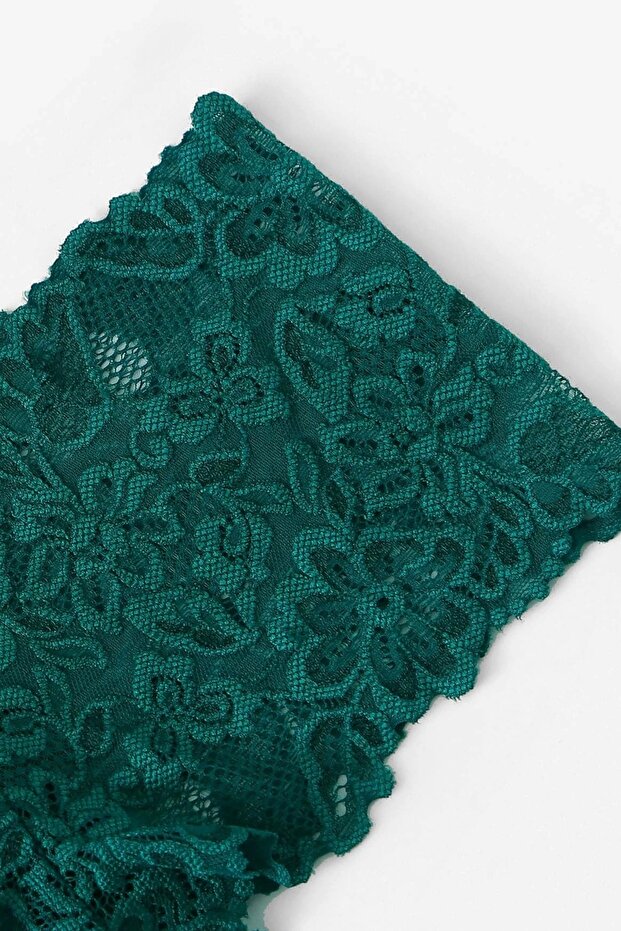 Kadın Yeşil Özel Şık Sütyen Külot Takımı - 5