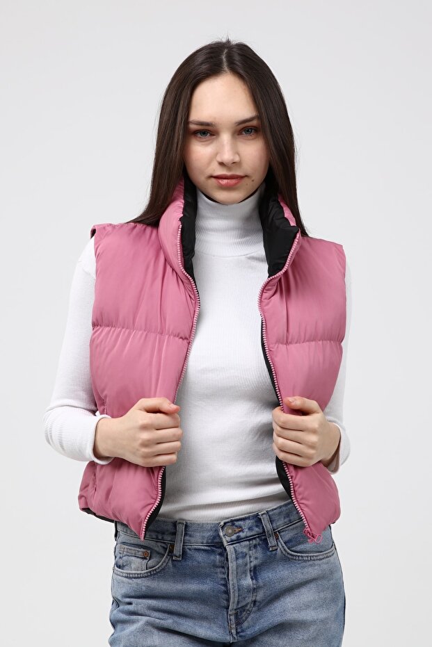 Kadın Gül Kurusu Şişme Yelek - 1