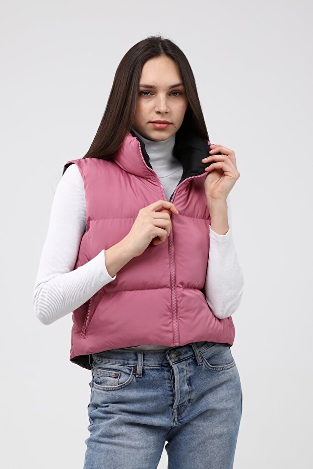 Kadın Gül Kurusu Şişme Yelek - 8