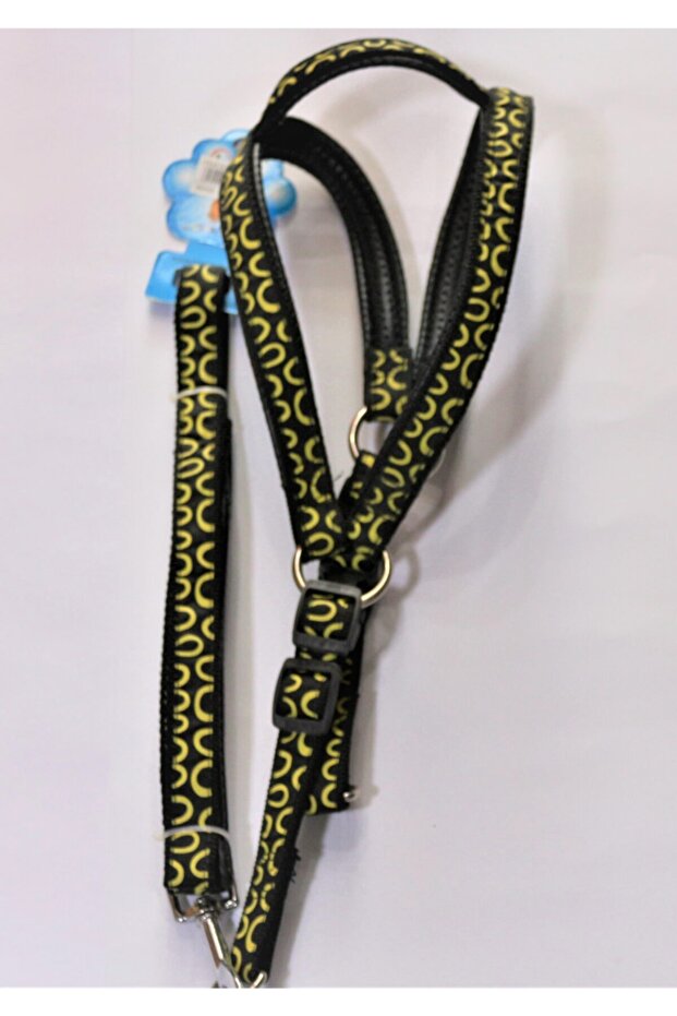 Dog Waist Collar Black Yellow