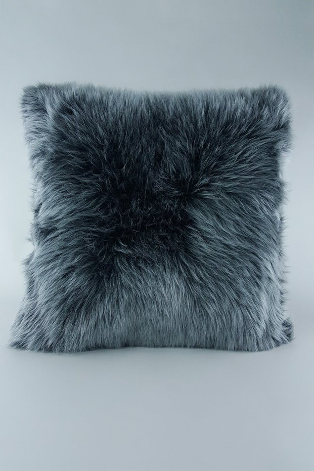 Plush Square Throw Pillow Cover - Gray