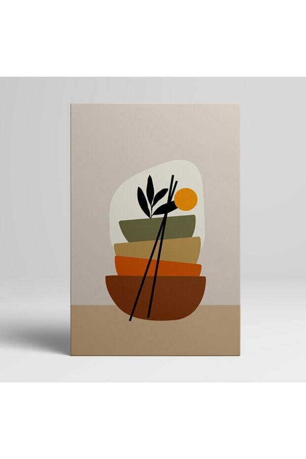 Kanvas Duvar Tablosu Boho Çiçekler 3'lü Canvas Tablo Seti - 4
