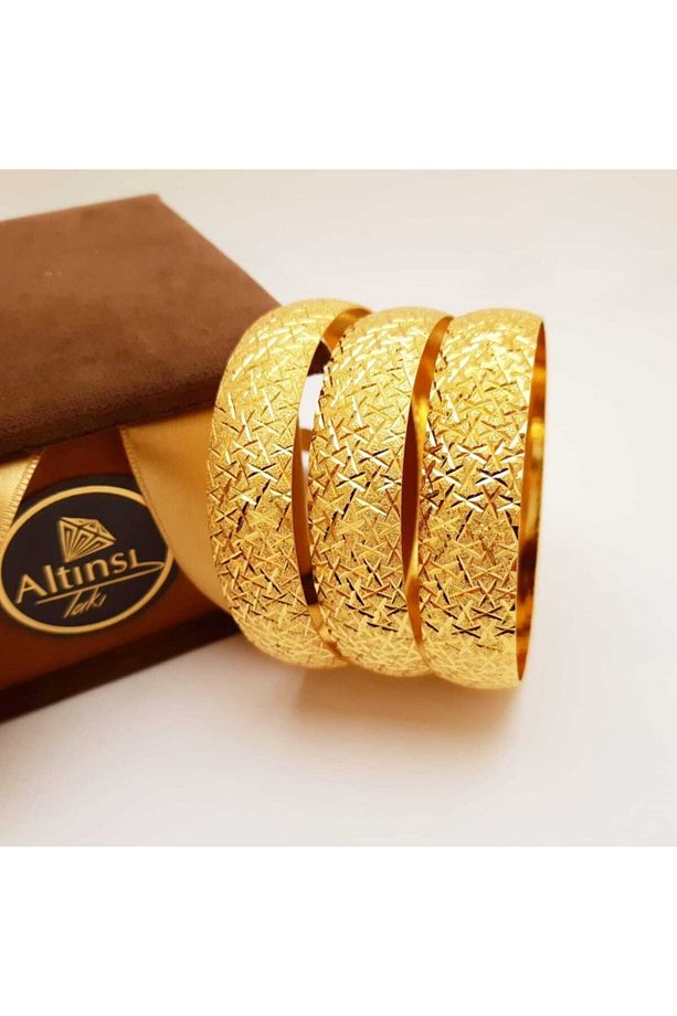 22 Ayar Altın Kaplama 1.5 cm Eninde Bilezik 0011 - 1