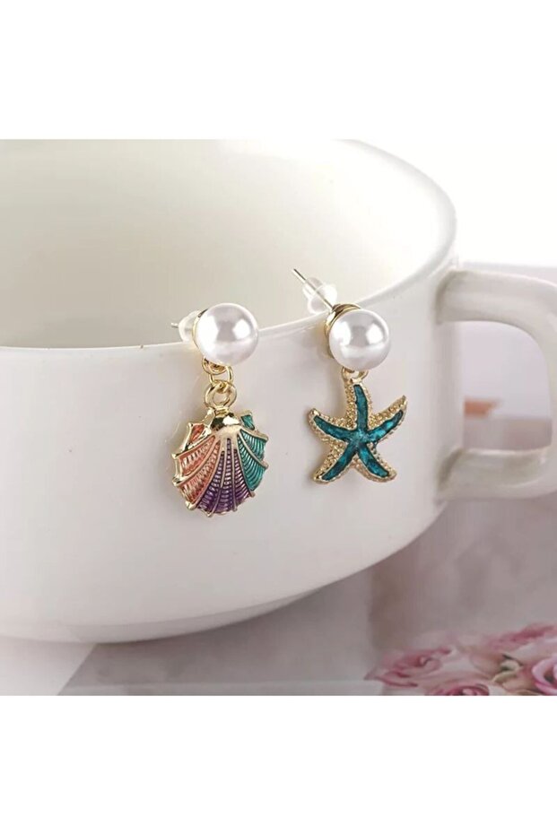 Shell Star Gold Küpe - 1